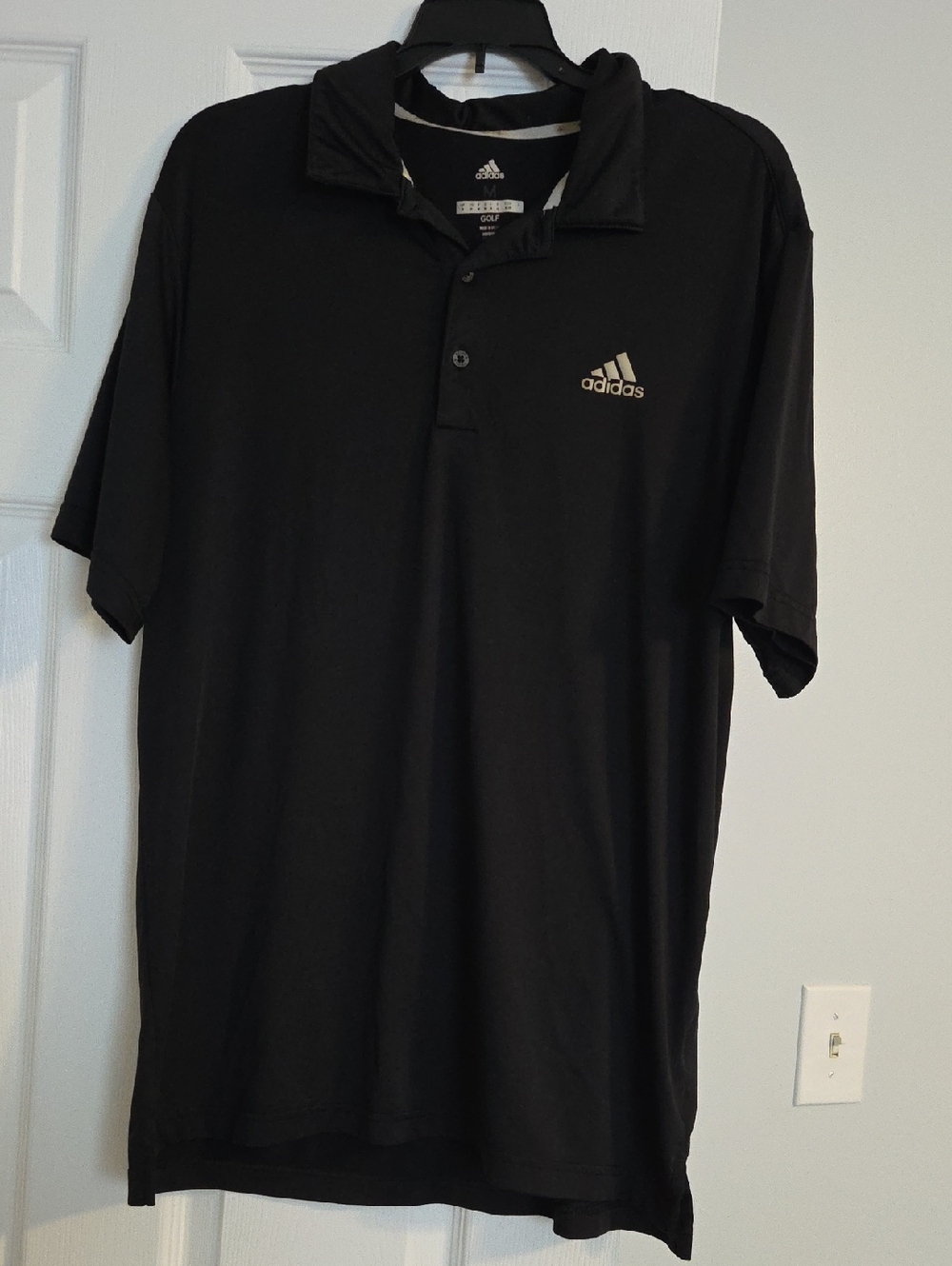 adidas Black Men’s Golf Polo with Chest Logo